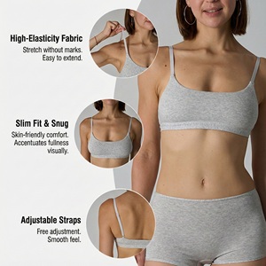 Top tube sans couture en coton extensible et élasthanne pour femmes, bandeau doux, crop top d'été, yoga, superposition quotidienne, confort - Product Image 2