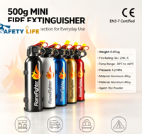Mini-extincteur portable à poudre sèche ABC pour voiture, 500 ml, 1000 ml, équipement de sécurité d'urgence pour véhicule