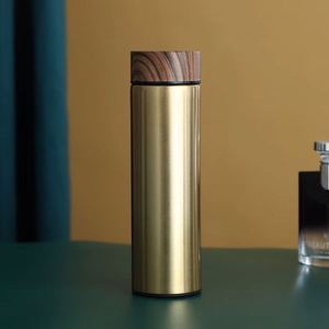 17Oz Wholesale Bpa Free Wooden Wood Grain Lid 500Ml Stainless Steel Insulated Vacuum Water Bottle Flask With <b>Tea</b> <b>Infuser</b> - Product Image 3