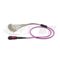 Câble de dérivation MPO MTP vers LC OM3 OM4 8 fibres multimode à faible perte 0,9 mm pour centre de données