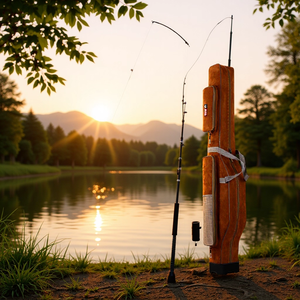 Borsa per canna da pesca mimetica ispessita in tessuto Oxford impermeabile con chiusura a cerniera, attrezzatura da pesca multiuso di grande capacità - Product Image 1