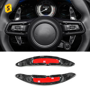 Accessoires intérieurs de voiture en Fiber de carbone forgé ES pour <span class=keywords><strong>Porsche</strong></span> Taycan <span class=keywords><strong>Panamera</strong></span> 2021 2022 <span class=keywords><strong>2023</strong></span> manette de vitesse - Product Image 1