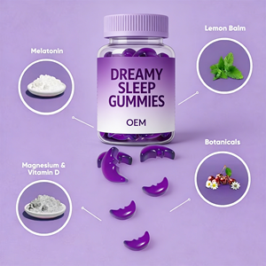 Integratore in Gommose per il Sonno e la Memoria, OEM/ODM Personalizzato, Etichetta Privata, Senza Zucchero, Naturale, Vegano, con 5mg di Melatonina, Magnesio e Vitamina D - Product Image 4