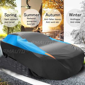 Funda Completa para Auto Sedán, Impermeable, Protección Contra Nieve, Polvo y Lluvia, Anti-UV, Negra y Azul, Universal para BMW/Hyundai/Audi/VW - Product Image 2