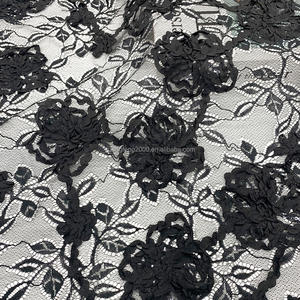 قماش دانتيل فاخر مخملي أفريقي مطرز بالخرز ثلاثي الأبعاد مزين بترتر زهري للملابس والأحذية والحقائب والمنسوجات المنزلية الحد الأدنى للطلب ياردة واحدة - Product Image 5