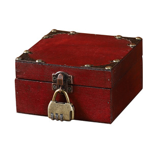 Chinese Retro Style Wooden Jewelry <b>Box</b> Set Mini Storage <b>Box</b> With Metal Clasp For Ring Necklace <b>Gift</b> Packaging Photography Prop - Product Image 5