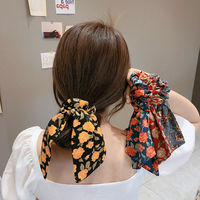 Tschick Romantique Foulard En Soie Cheveux Corde Fille Accessoires Rétro Arc Anneau De Cheveux En Mousseline De Soie Élastique Bandes De Cheveux Ruban Cercle