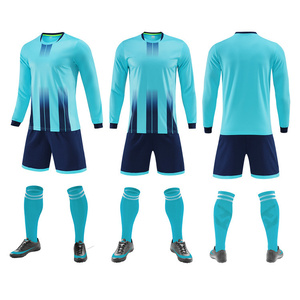 Pakaian Sepak Bola Latihan Lengan Panjang Versi Polos dengan Cetak dan Nomor untuk Pertandingan Musim Gugur - Product Image 3