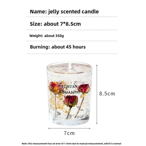 Vela Aromática <span class=keywords><strong>de</strong></span> Cera <span class=keywords><strong>de</strong></span> Gelatina Perfumada con Aroma a Rosa Morada Degradada Hecha a Mano Única <span class=keywords><strong>de</strong></span> 350 g para Regalos - Product Image 6