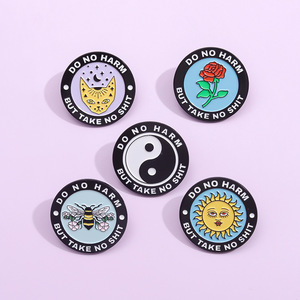 Metal <span class=keywords><strong>no</strong></span> hacer daño pero <span class=keywords><strong>no</strong></span> tomar ninguna mierda alfabeto letra insignia broche alfileres broches hombres mujeres solapa Pin para traje de tela hombres - Product Image 1