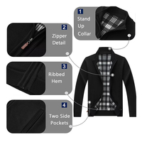Stilvoller Winter-Herren-Cardigan mit Reißverschluss und Stehkragen, Einfarbiger Freizeitpullover mit Langen Ärmeln und Logo-Vorderseite