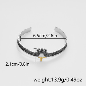 Bracelet manchette Aigle en argent tibétain unisexe, design vintage ouvert, bijou cadeau - Product Image 4