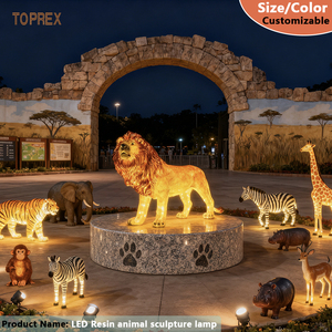 TOPREX DECOR gran oferta resina simulación <span class=keywords><strong>León</strong></span> LED escultura iluminada CE ROHS para parque al aire libre paisaje decorativo jardín estatua - Product Image 2
