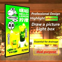 Boîte à lumière LED A1 A2 A3 A4 10 mm - Cadre en aluminium, verre trempé, cadre d'affichage publicitaire fin - Certifié CE