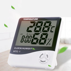 Wholesale Mini Indoor Weather Station Digital Thermometer & Hygrometer Desk <b>Clock</b> Design for Home Room Temperature Humidity - Product Image 1