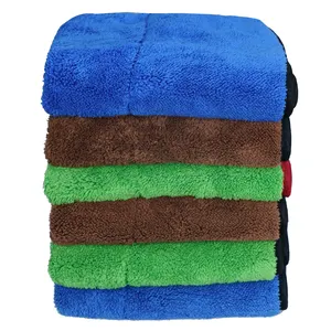 Factory Direct Sales Support Customization Microfiber Towel Car 40x60 Wash 600 Gsm Coral Fleece Towel Car Cleaning Rags