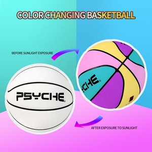Balón de Baloncesto PSYCHE Personalizado de Goma Blanca, Tamaño 7, Cámara de Goma Natural, Balones de Práctica Duraderos que Cambian de Color para Entrenamiento - Product Image 2