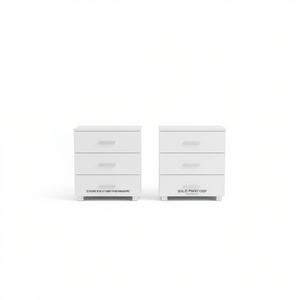 Set di 3 Comodini in Legno di Pino Massiccio Bianco, Arredamento Compatto per Camera da Letto, Design Minimalista - Product Image 1