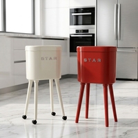 Poubelle en PP durable, directement de l'usine, avec roues amovibles et couvercle escamotable, utilisable comme outil de cuisine ou panier à papier