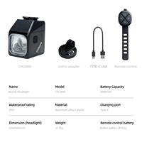 SoRider Lumière vélo haute luminosité 2000 Lumens Vélo multifonction rechargeable SoRider Route VTT Vélo Feux avant