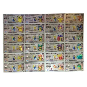 일본 애니메이션 Poke-mon 피카추 실버 호일 플라스틱 기념 지폐 컬렉션 최고의 선물