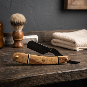 Maclura New Arrival Wooden Handle <b>Single</b> <b>Blade</b> <b>Razor</b> With Black <b>Blade</b> For Shaving - Product Image 4