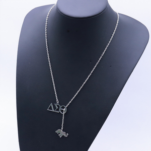 नई डिजाइनर ग्रीस डेल्टा सिग्मा थीटा डिजाइन स्टेनलेस स्टील का गड़ा और हाथी 1913 महिला हार के प्रति हार - Product Image 5