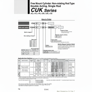 Pièces pneumatiques de CUK25-30D de cylindre de montage libre de SMC Pneumatics - Product Image 1