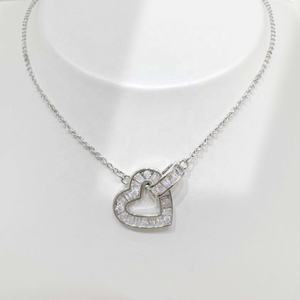 Collares de plata 925 al por mayor, sencillos y elegantes con circonitas, nuevos collares finos de novia coreanos con dijes de piedra DIY para niñas - Product Image 3