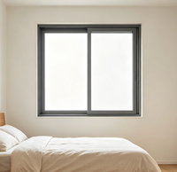 Ventana Corredera de Aluminio y Vidrio Templado, Económica, Resistente al Viento, a la Lluvia y al Polvo, Fácil de Instalar, para Habitación Infantil
