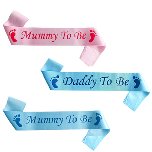 Cinta de satén estampada con estampado en caliente para futuras mamás, para Baby Shower y revelación de género, y insignia de hojalata para futuras mamás y futuros papás, decoraciones para fiestas - Product Image 5