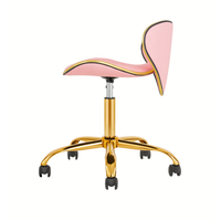 Gold Pink Mehrzweck Draft ing Spa Barhocker mit Rädern Salon Professional Techniker Hocker Rotation Friseur Hocker