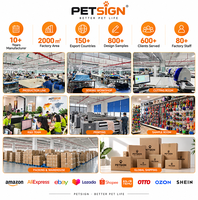 Harnais de sécurité pour chien personnalisé léger Petsign avec logo, harnais pour chien rembourré et réglable avec couche d'air, collier pour chien en caoutchouc, laisse, sac