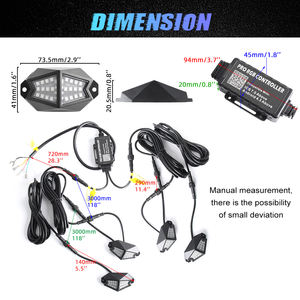 Gran angular RGB LED Rock Lights APP Control remoto LED debajo de los kits de iluminación de persecución de automóviles para todoterreno UTV ATV Touring - Product Image 6