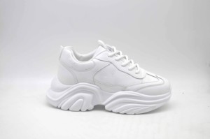 Zapatillas personalizadas para <span class=keywords><strong>mujer</strong></span>, zapatillas planas superiores de PU, suela gruesa para <span class=keywords><strong>mujer</strong></span>, zapatos blancos para caminar por la calle, zapatos para <span class=keywords><strong>mujer</strong></span> - Product Image 2
