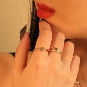 Fashion Custom Diamond Geometric <b>Ring</b> Jewelry Hollow 18K <b>Gold</b> Plated Waterproof Stainless Steel <b>Cubic</b> <b>Zirconia</b> <b>Ring</b> for Women - Product Image 1