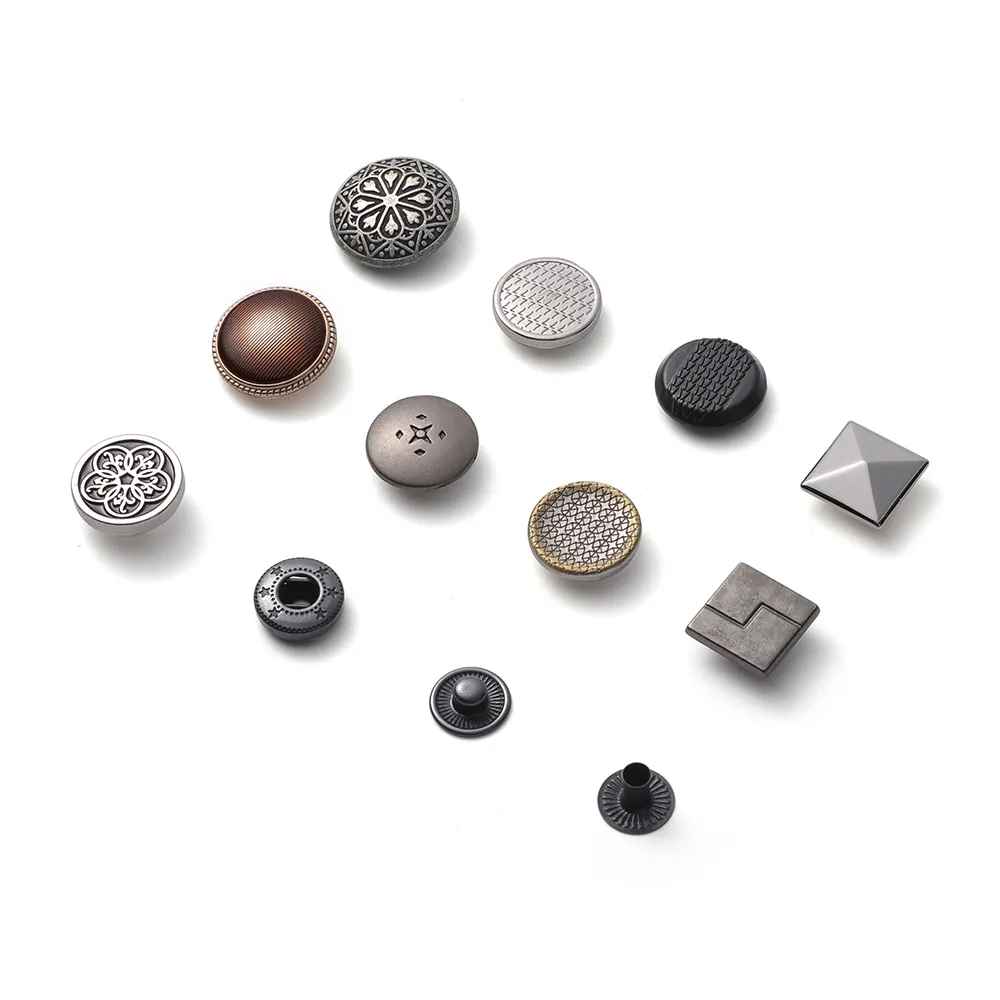 Custom Size Pattern Nickle Metal Simple Fastener 4 Part Button Customized Snap Button For Thobe