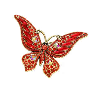 <span class=keywords><strong>Broche</strong></span> de Mariposa Chapado en Oro con Incrustaciones de Cristales de Estrás, <span class=keywords><strong>Broche</strong></span> de Alta Costura para Mujer, Exquisito Adorno de Aleación con Forma de Animal para Bodas y Fiestas - Product Image 5