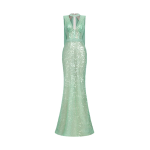 Mint Chiffon Maxi Dress - Long Sleeve Elegant Design Mint Chiffon Maxi Dress - Long Sleeve Elegant Design