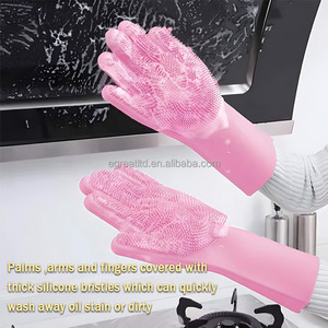 Guantes de Limpieza Reutilizables de Espesor Medio, Resistentes al Calor, con Cepillo de Silicona para Lavar Platos, Diseño Nuevo 2025 - Product Image 4