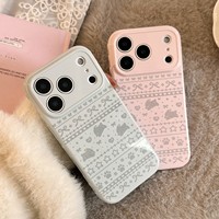 Coque de téléphone mignonne à motif lapin Fair Isle pour iPhone 17 17 Pro Max 16 15 13, style coréen Ins, étui de protection souple