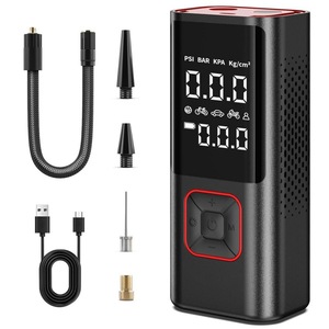 Pompe à air électrique à affichage numérique, double usage pour pneus de voiture et de vélo, avec câble USB et ensemble de buses - Product Image 1