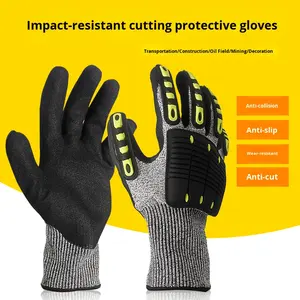 Guanti di Soccorso Antiurto, Antitaglio, Antiperforazione, Antipizzicamento con Polsino in Maglia per Vigili del Fuoco, Minatori - Product Image 4