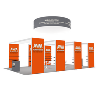 Stand d'exposition portable 20x30 pieds pour salon professionnel, présentoir publicitaire moderne en forme d'arche