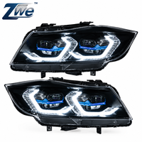 Kit de phares LED pour E90 E91 2004-2009, avec lentille de projecteur laser, blanc et jaune, DRL, faisceau long, Plug and Play, kit d'éclairage avant