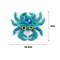 Figurines de crabe créatives imprimées en 3D Accessoires d'aquarium populaires avec joints mobiles Cristaux de pierres précieuses congelées en plastique