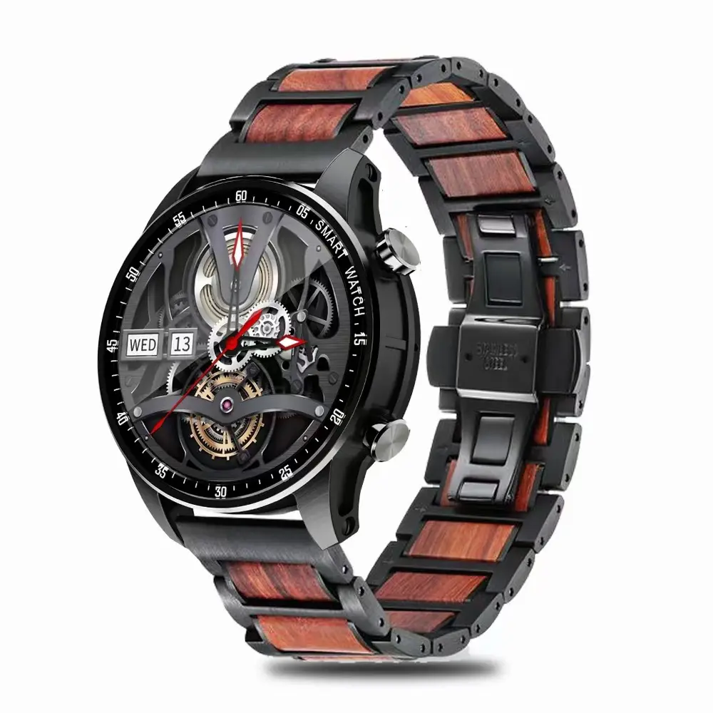 custom logo smart watch wood Watch Heart Rate IP68 Waterproof Watch