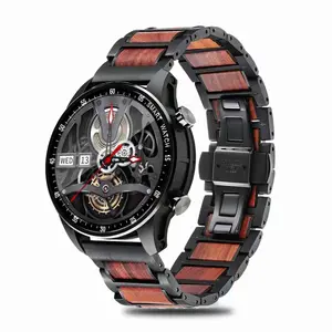 Custom Logo Smart Watch Hout Horloge Hartslag Ip68 Waterdicht Horloge