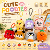 Op maat gemaakte paarse pluche sleutelhanger OEM/ODM pluche speelgoed anime sleutelhanger voor zachte hanger op maat gemaakte pluche sleutelhanger fruit sleutelhanger