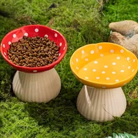 Gamelle pour chat en forme de champignon, haute, capacité 300 ml, écologique et incassable – pour l'alimentation et l'abreuvement des chats lors des fêtes
